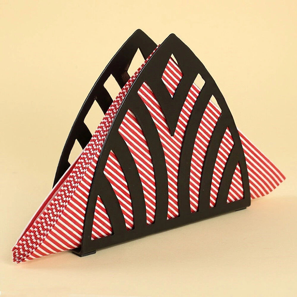 Leyloş Home Dom Siyah Metal Peçetelik