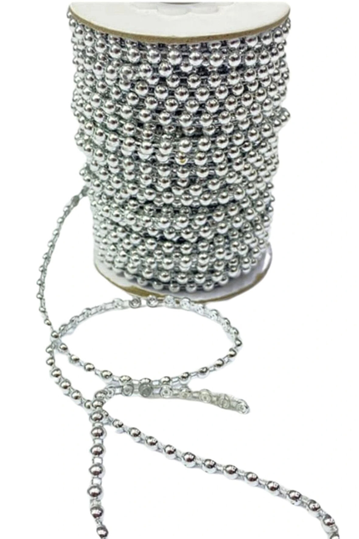 Dikilebilir Sıralı İnci Tekli En 1 Cm Gümüş 10 Metre