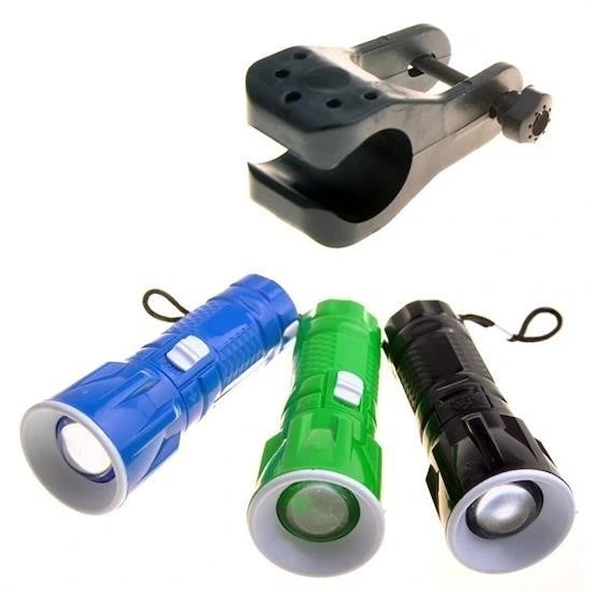 Leyloş Pilli Zoomlu Ledli Bisiklet Ön Farı El Feneri Aydınlatma Lambası