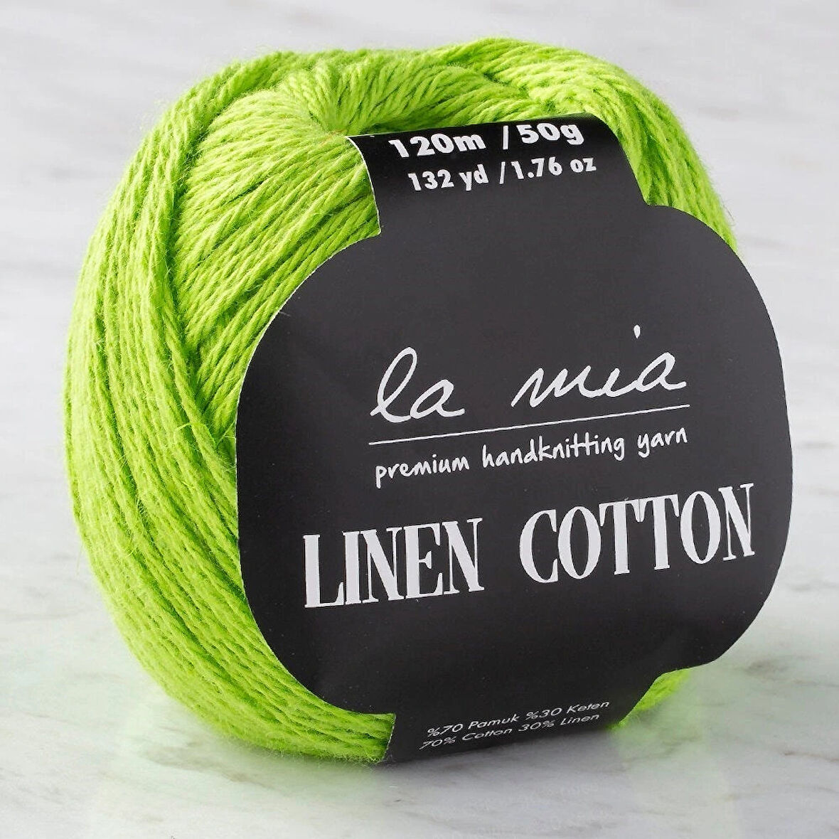Leyloş Linen Cotton Açık Yeşil El Örgü İpi - L186 - 33866