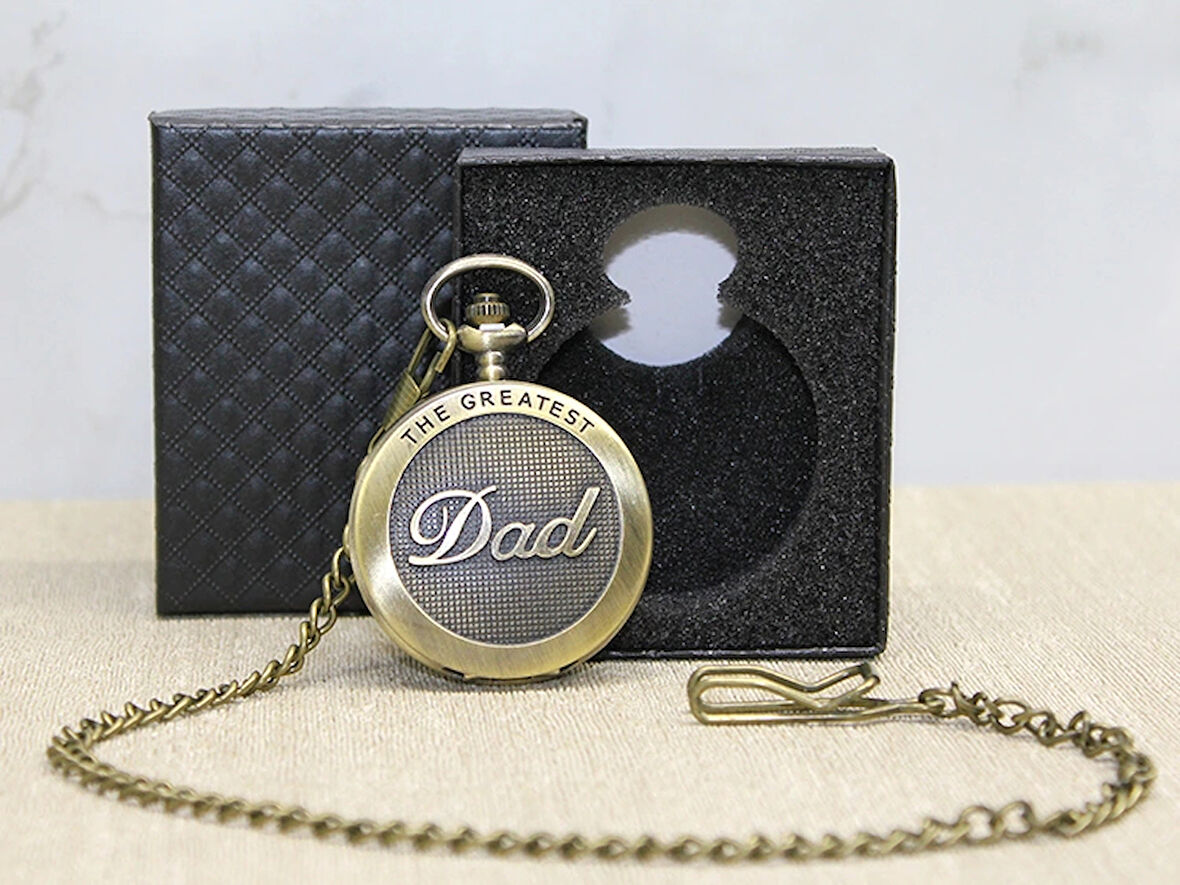 Özel Kutulu Dad (baba) Tasarımlı Antik Köstekli Saat
