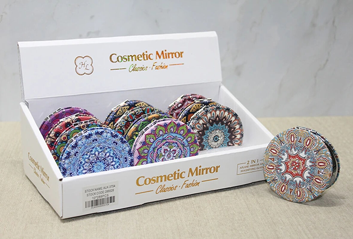 Taşlı El Aynası Yuvarlak İnce Model 3