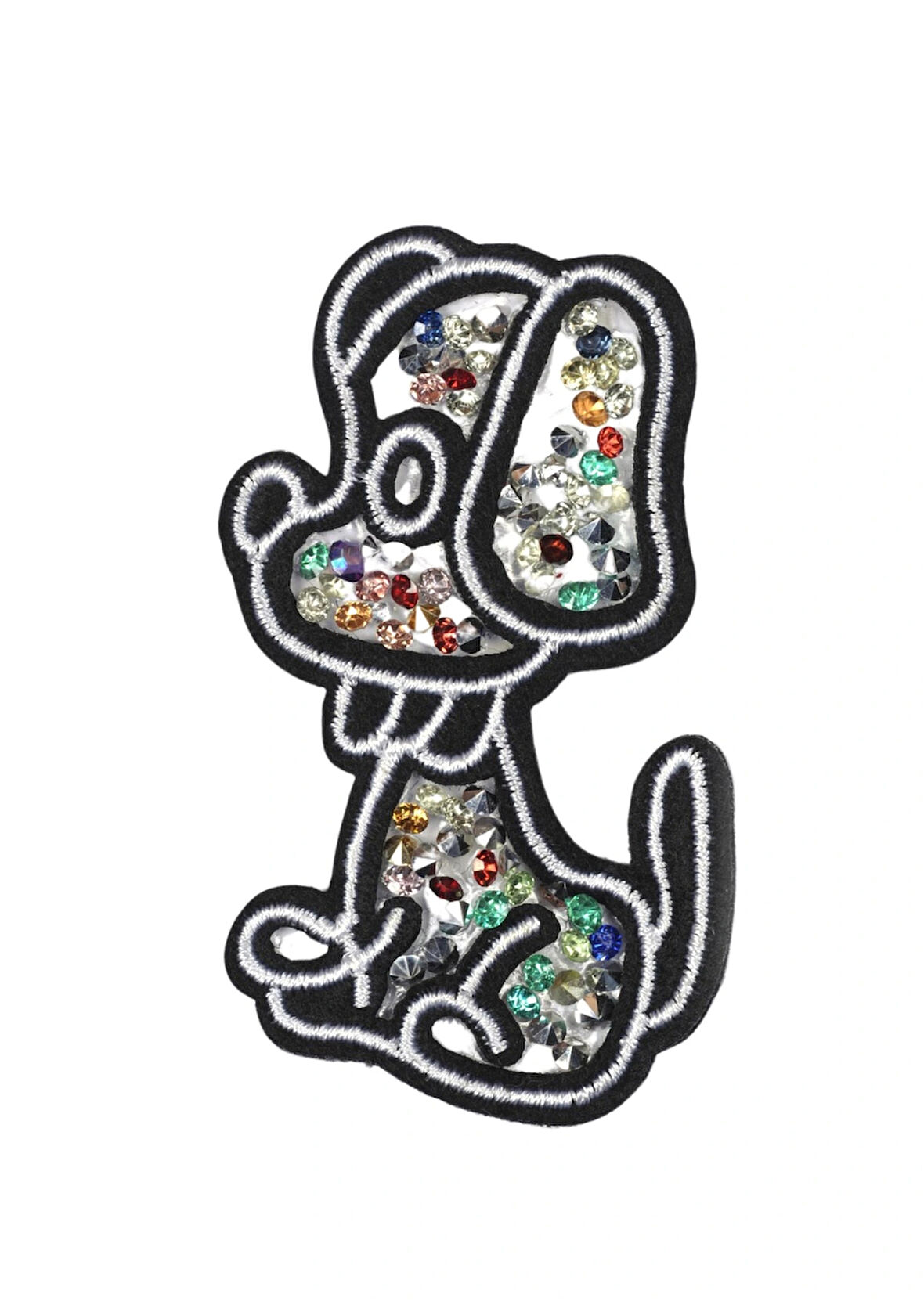 Aplike Ütü İle Yapışan Taşlı Sevimli Köpek Arma 3x5 Cm