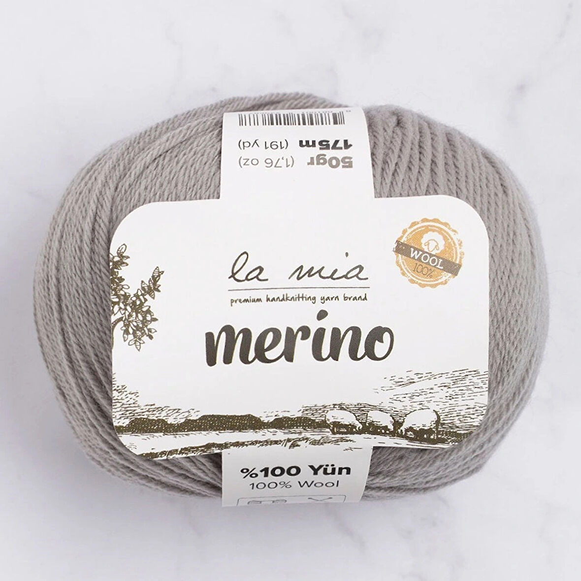 Leyloş Merino Gri El Örgü İpi - L031 - 33781