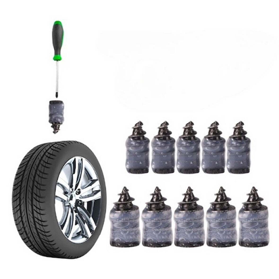 Lastik Tamir Kiti Kauçuk Vida Seti