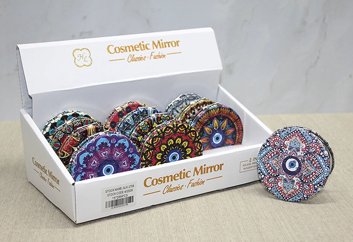 Taşlı El Aynası Yuvarlak İnce Model 5