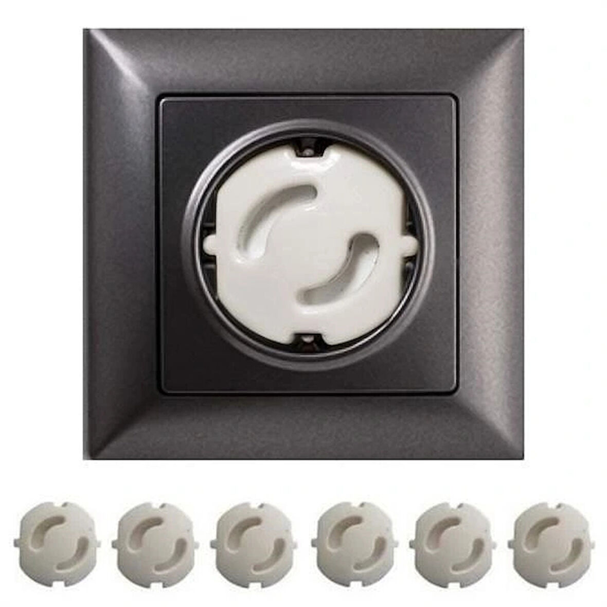 Leyloş Bebek Çocuk Priz Koruma Kapağı (6 Adet) Çocuk Güvenliği, Priz Muhafazası, Priz Kapatıcı