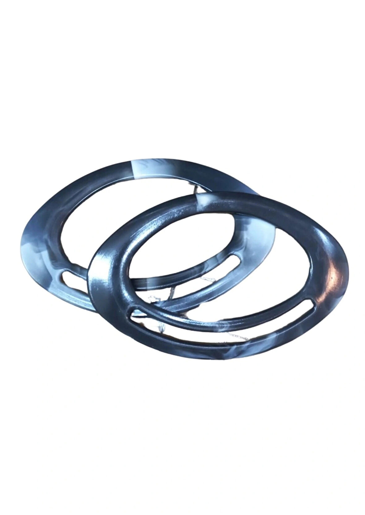 Çanta Sapı Oval Siyah-beyaz 18 Cm