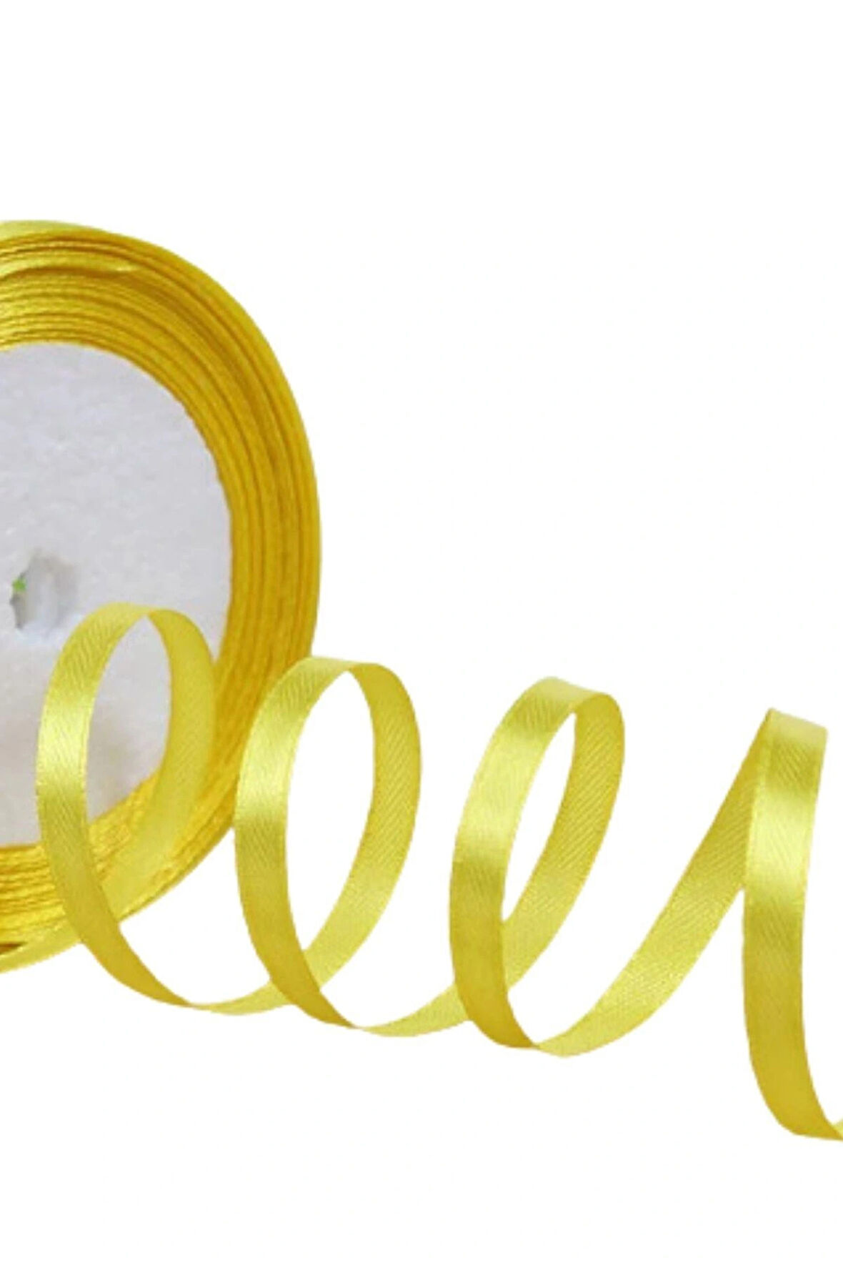 Saten Kurdele 1 Cm 10 Metre Koyu Sarı