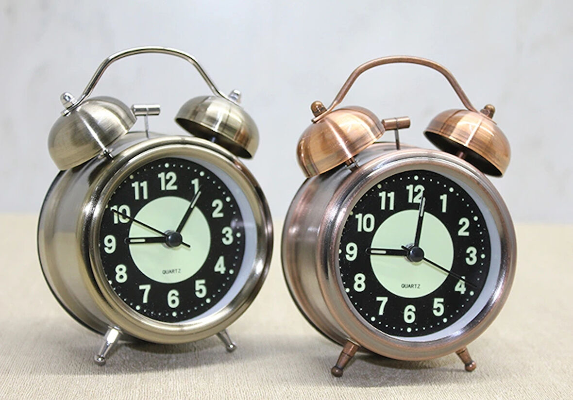 Antik Metal Çalar Saat Küçük Boy