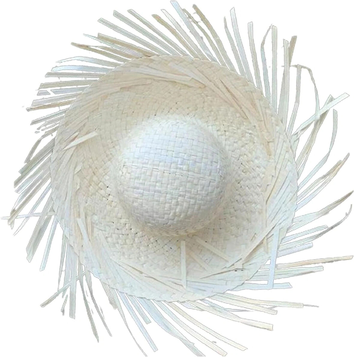 Tropikal Parti Beyaz Hasır Hawaii Şapkası