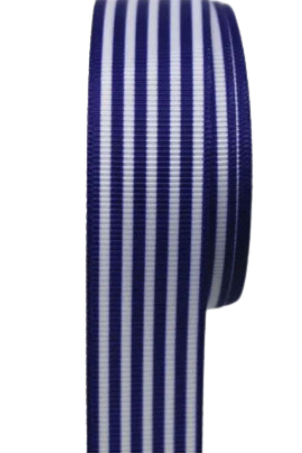 Tafta Çizgi Desen Kurdele 25 Mm Lacivert 10 Metre