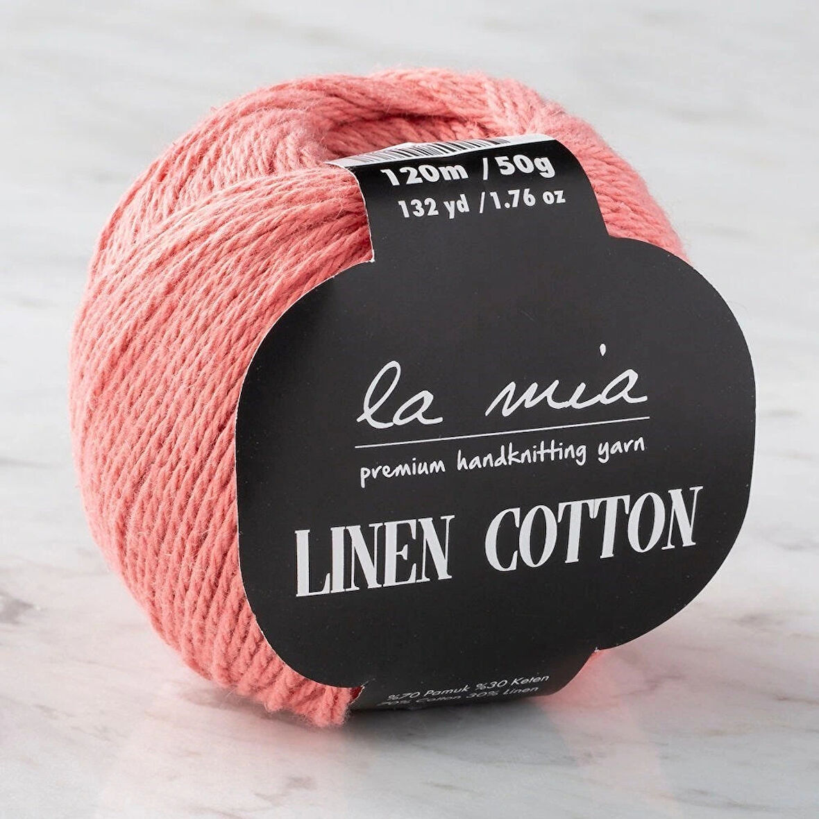 Leyloş Linen Cotton Pembe El Örgü İpi - L198 - 33874