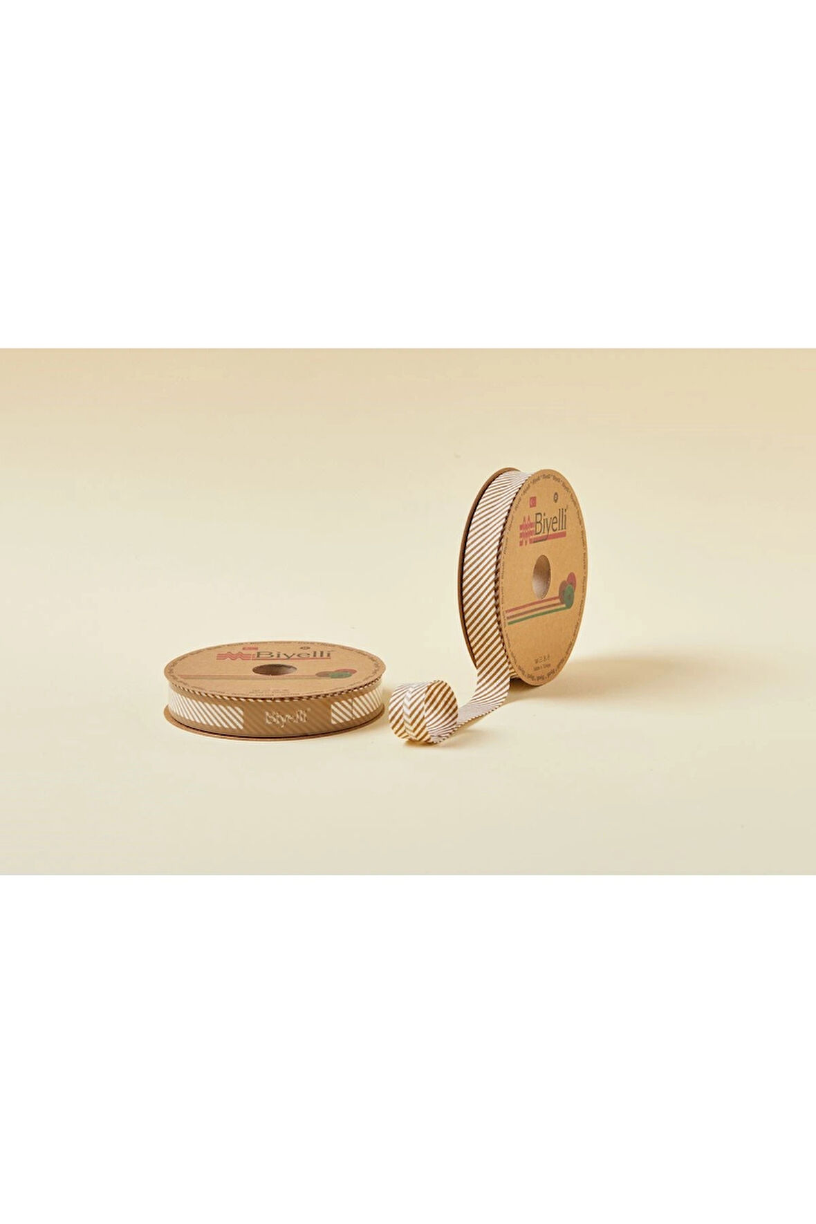 Leyloş Çizgili Katlı C09 Kahverengi 2 Cm 25 Metre %65 Koton %35 Polyester