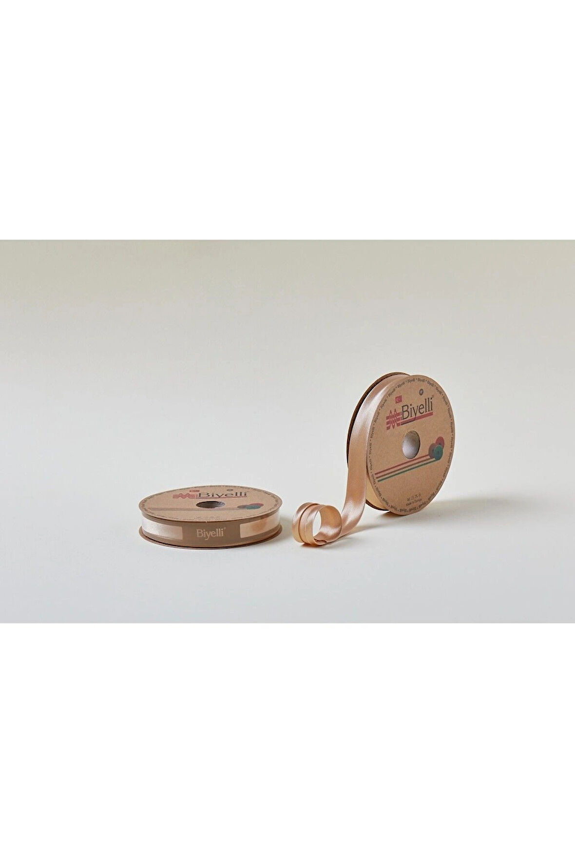 Leyloş Saten Katlı 080 Koyu Bej 2 Cm 25 Metre %100 Polyester