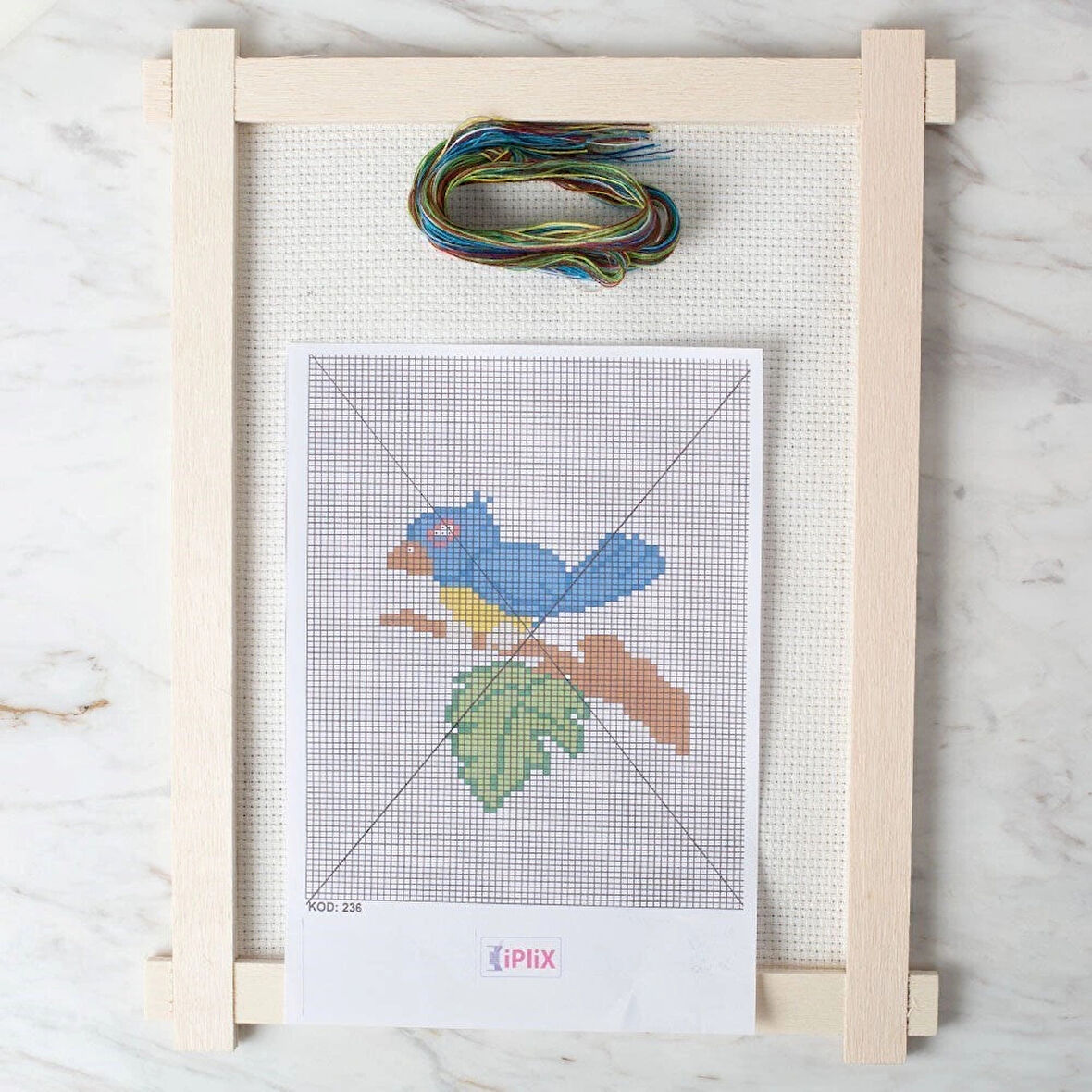 Leyloş Etamin İşleme Panosu Kiti Kuş - Kod:236