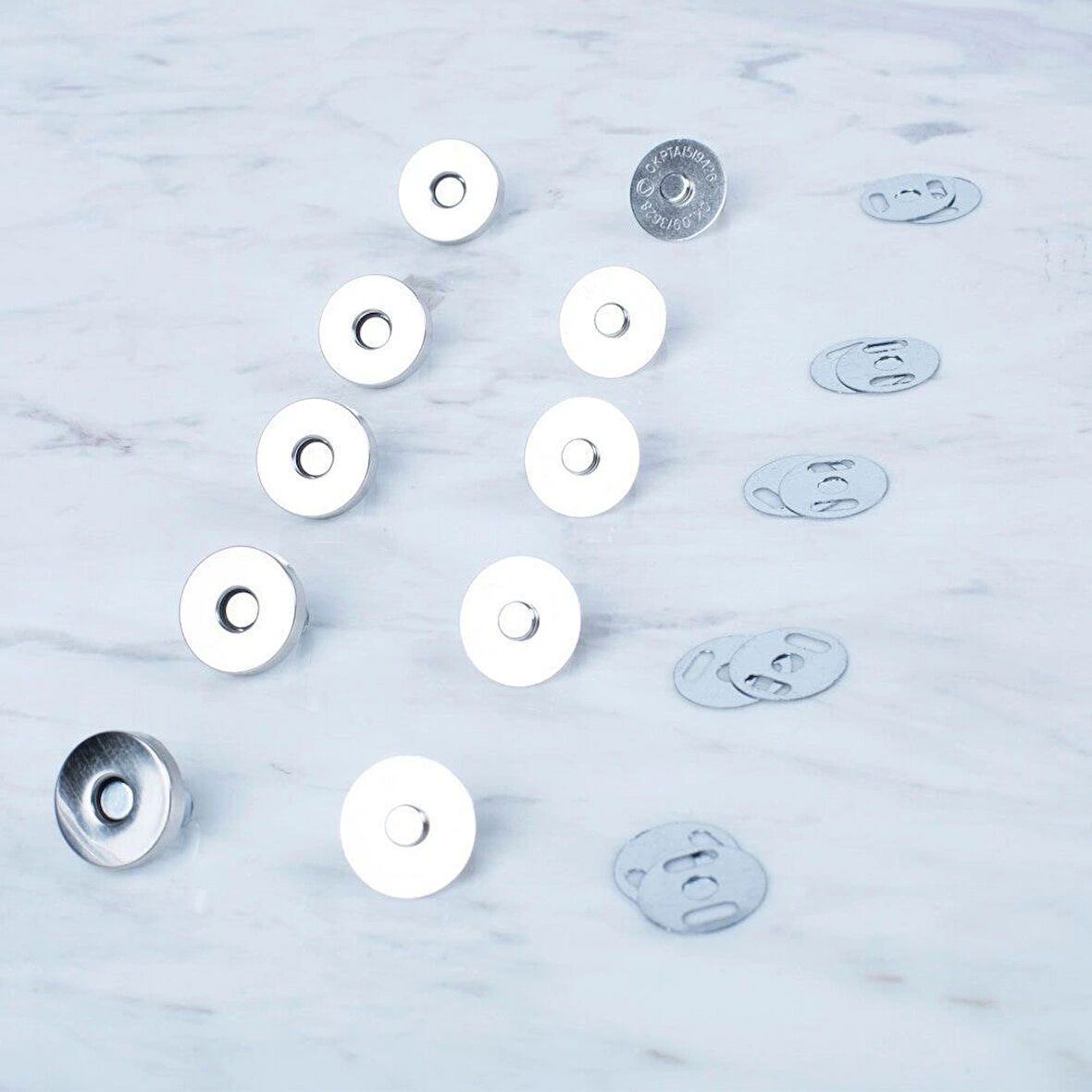 Leyloş Manyetik Gümüş Metal 5 Li Çıt Çıt Set