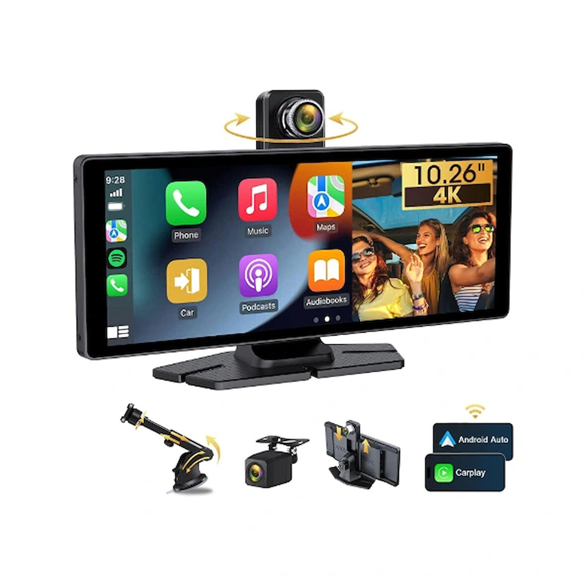 Çift Lens Kameralı Apple Uyumlu Ve Android Carplay