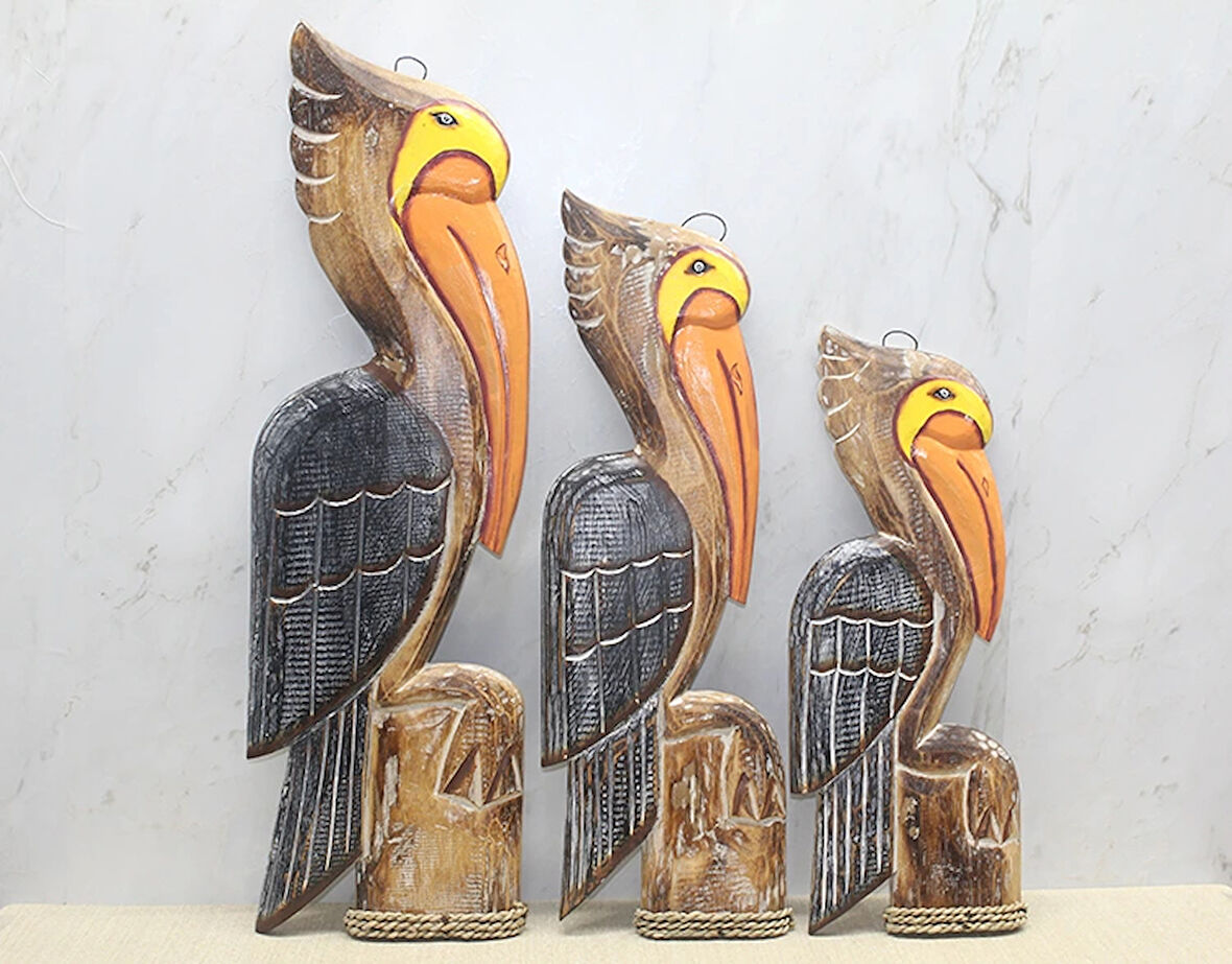 Ahşap 3'lü Pelikan Seti