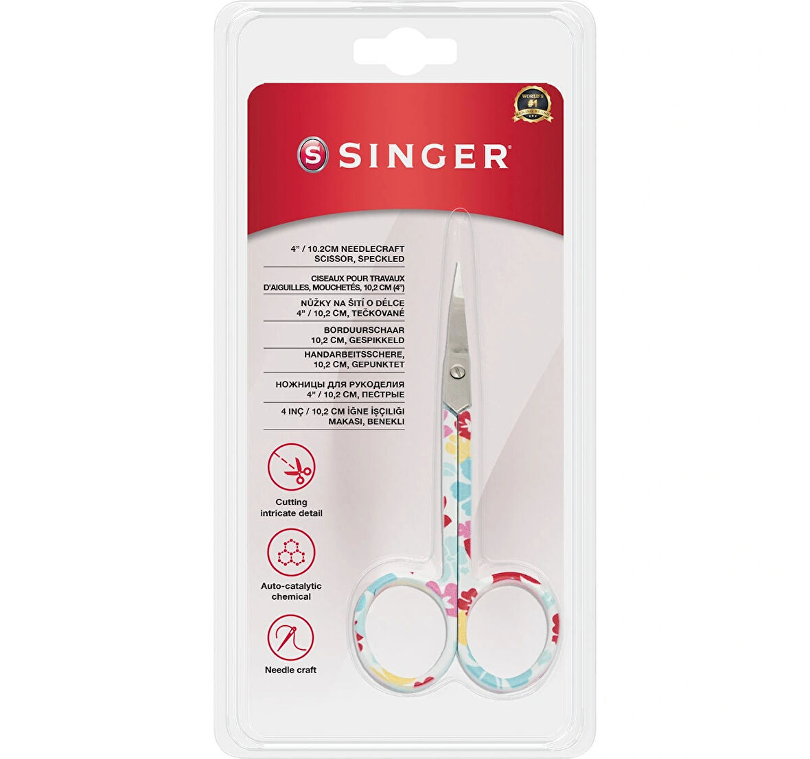 Kıvrık Uçlu Renkli Nakış Makası (4&quot;)