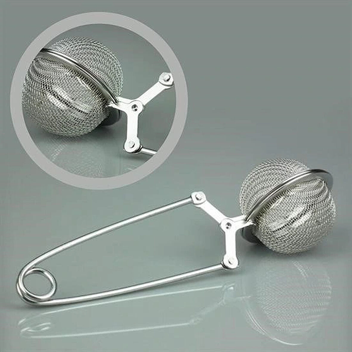 Leyloş Paslanmaz Metal Pratik Kolay Bitki Çayı Demleme Süzgeci Aparatı