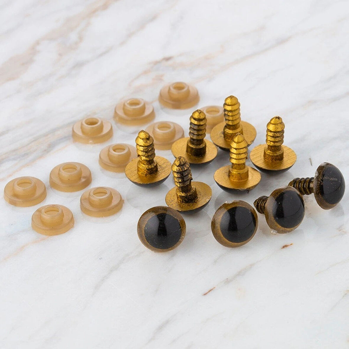 Leyloş 12 Mm Altın Sarısı 5 Çift Amigurumi Göz