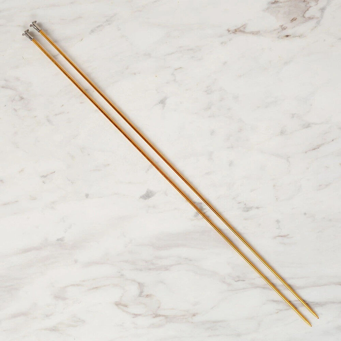 Leyloş Crafts 2,5 Mm 35 Cm Sarı Metal Örgü Şişi - L