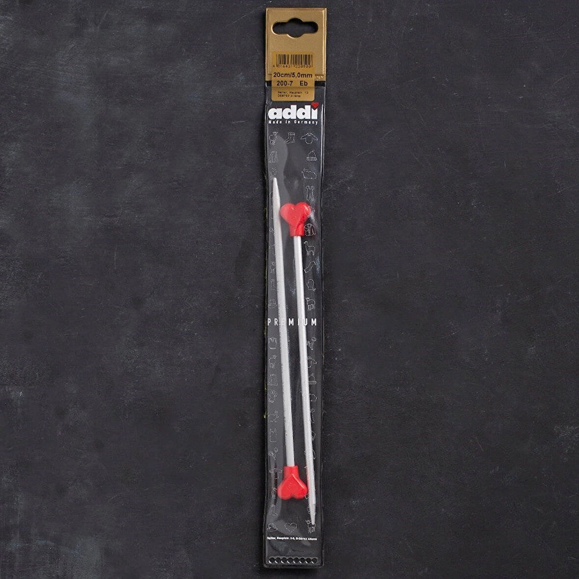 Leyloş Kalpli 5mm 20cm Klasik Alüminyum Örgü Şişi -