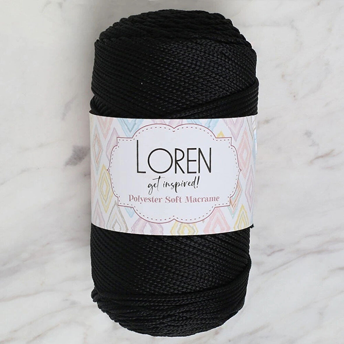 Leyloş Polyester Soft Macrame Siyah El Örgü İpi - Lm040 - 34445