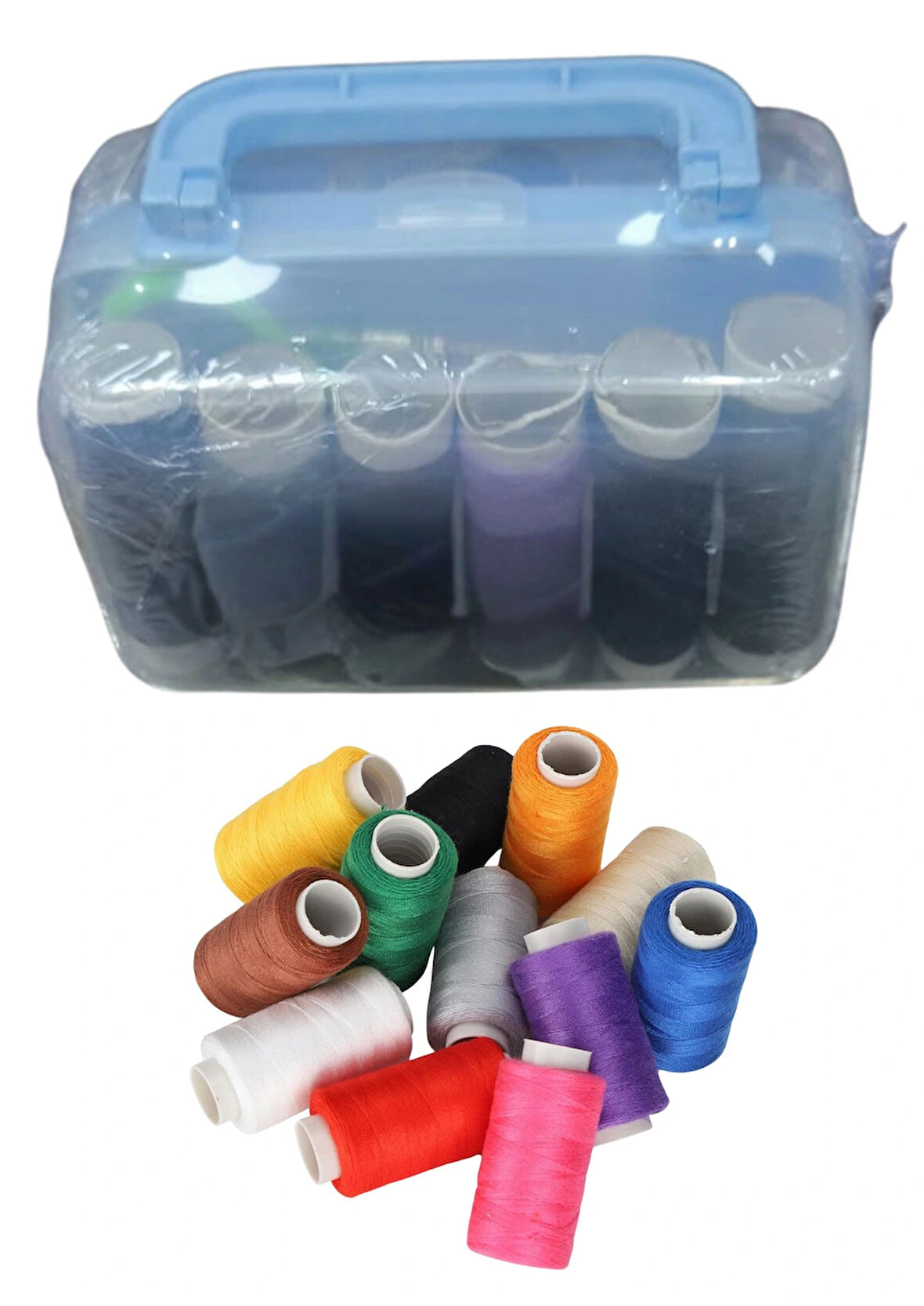 İplik Set Kare Plastik Dikiş Seti (renk Stok Durumuna Göre)