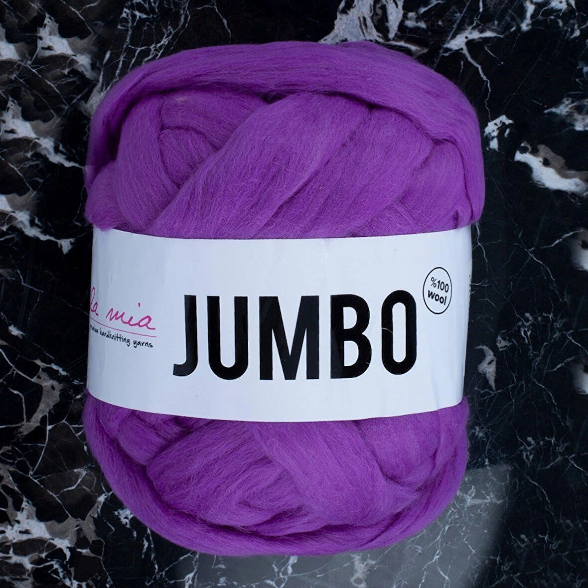Leyloş Jumbo Mor Dev Yün El Örgü İpi - J6