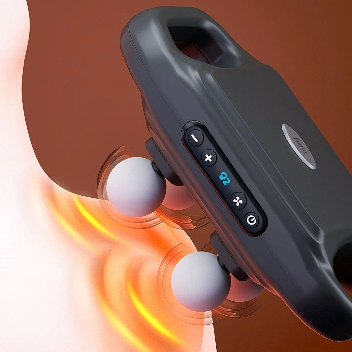 Leyloş4 Başlıklı Masaj Tabancası – 12w Derin Doku & Kas Ağrısı Giderici, 20 Seviye & 6 Mod - Siyah