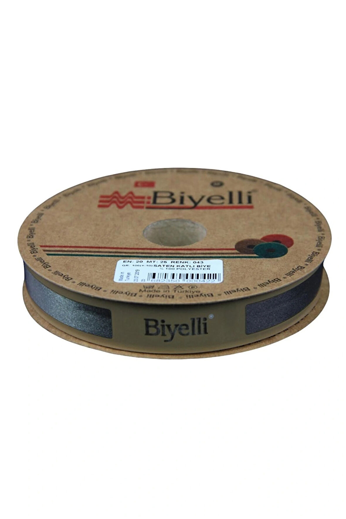 Leyloş Saten Katlı 043 Haki 2 Cm 25 Metre %100 Polyester