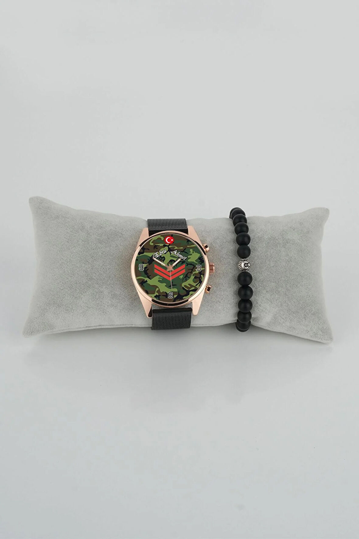 Erkek Kol Saati Kamuflaj Rütbe Sevgiliye Saat Bileklik Hediye Kişiselleştirilebilir