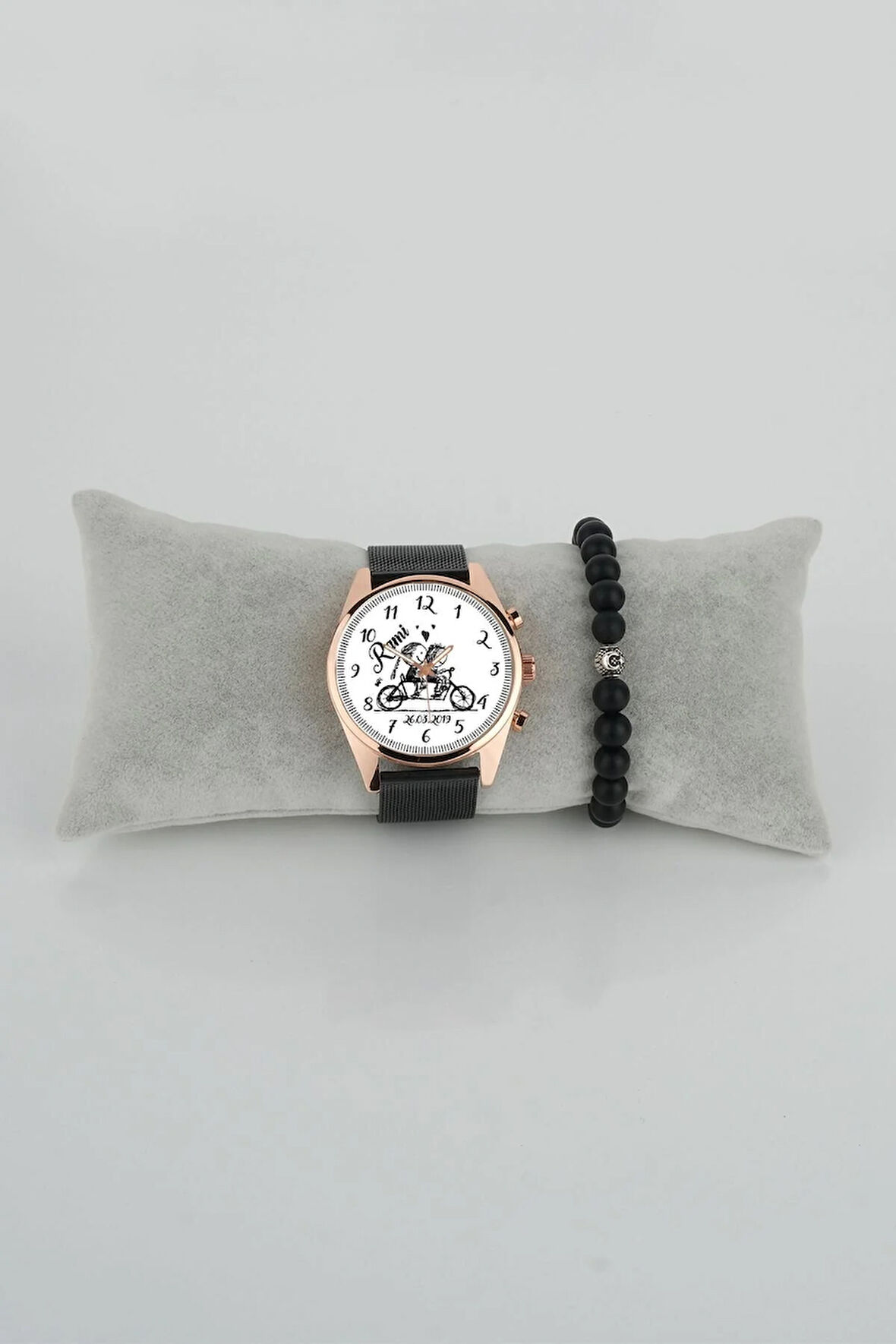 Kadın Kol Saati Bisiklet İsim ve Tarih Yazılabilir Sevgili Hediye Bileklikli