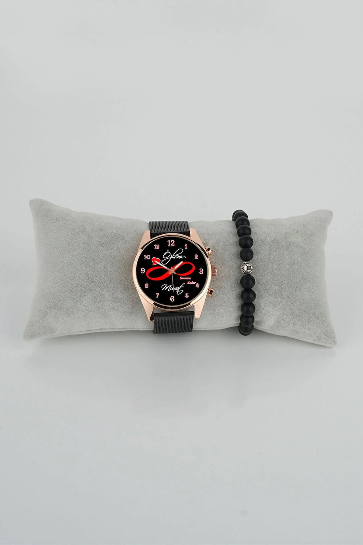 Kadın Kol Saati Sonsuzluk Kırmızı Sevgiliye Saat Bileklik Hediye Kişiselleştirilebilir