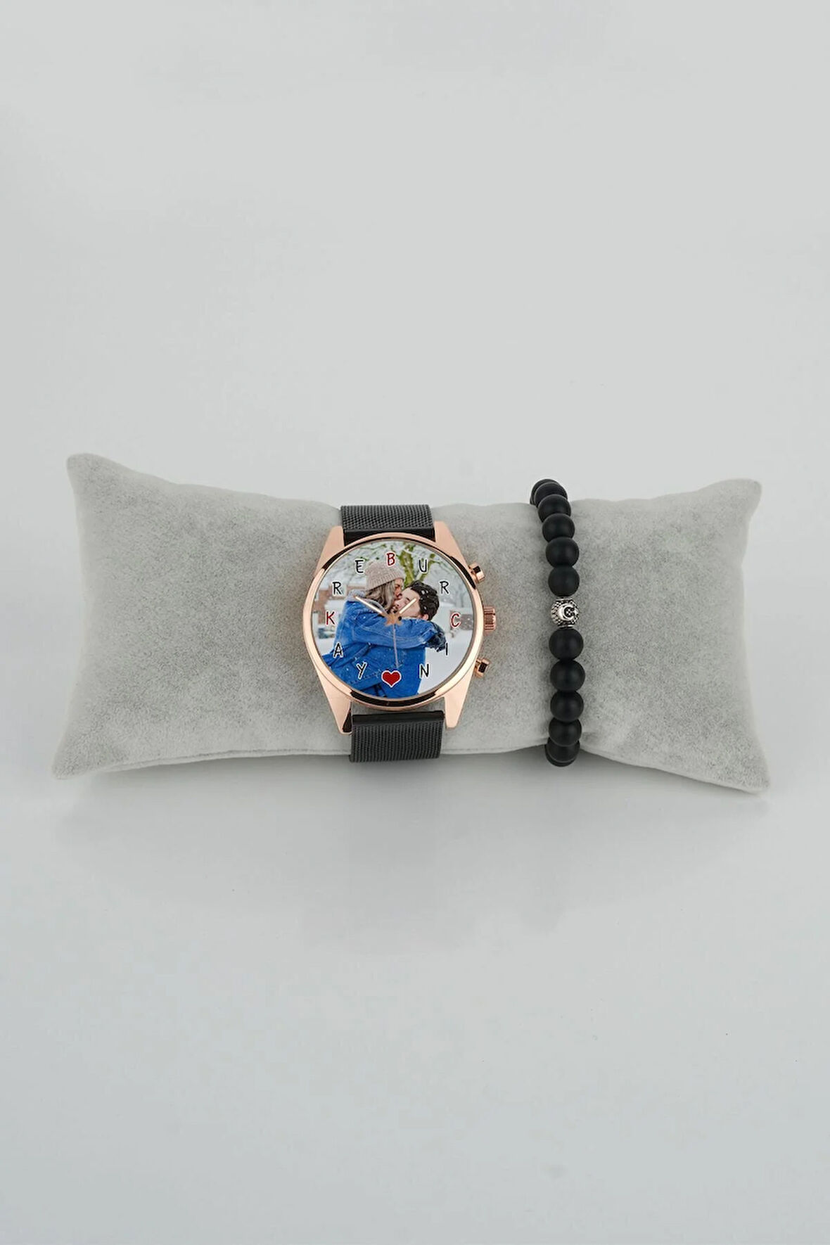 Kadın Kol Saati Özel Resim Minimal Kalp Bileklik Hediye Kişiselleştirilebilir