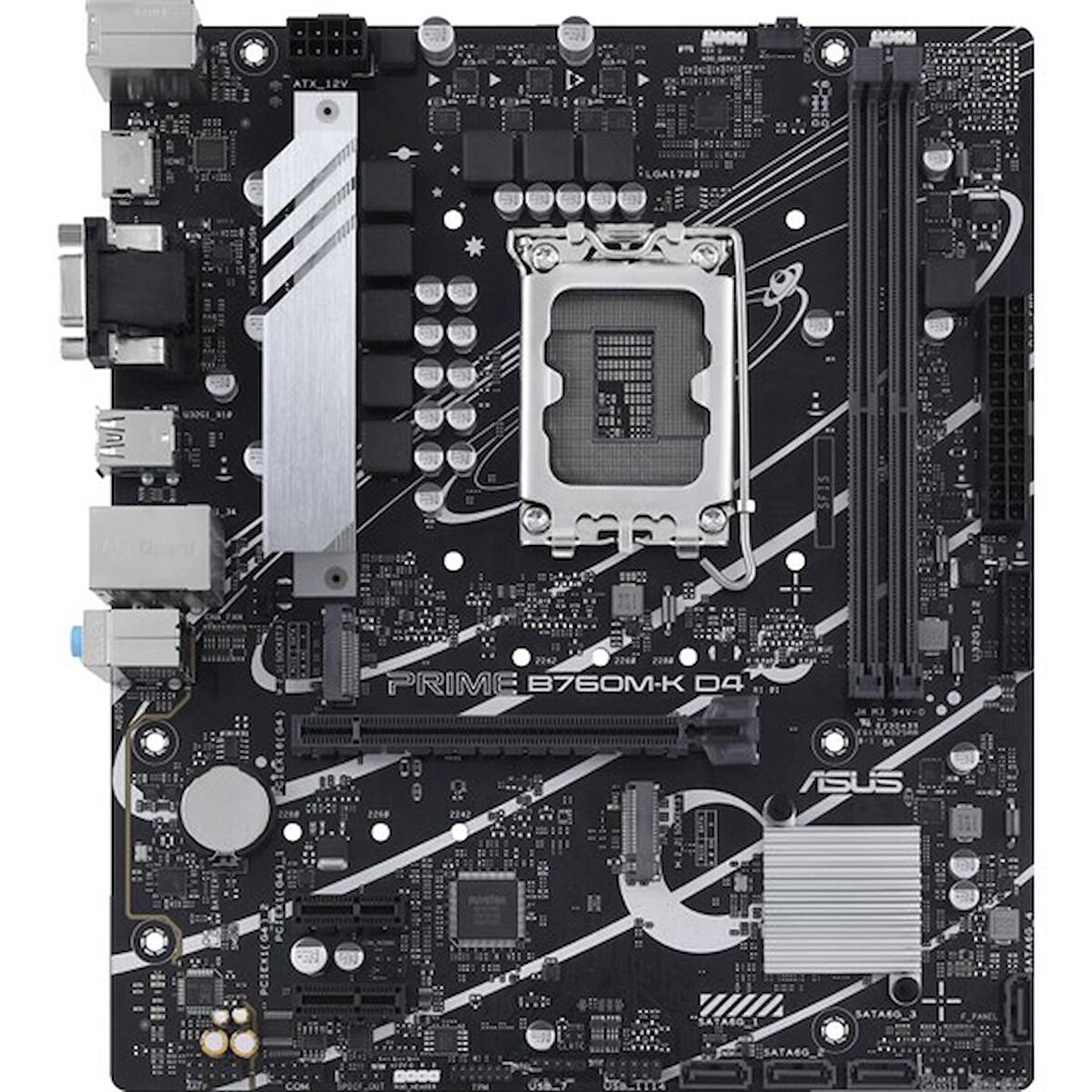 ASUS PRIME B760M-R D4, 2xDDR4, 2x M.2, HDMI, 12-13-14.Nesil, LGA1700 Soket, Anakart