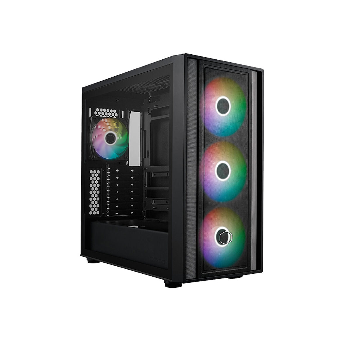 CM MasterBox 600 TG Mesh Siyah ARGB 3x14cm Fanı, Normal ve Back-Connect Anakart Destekli  ATX Kasa