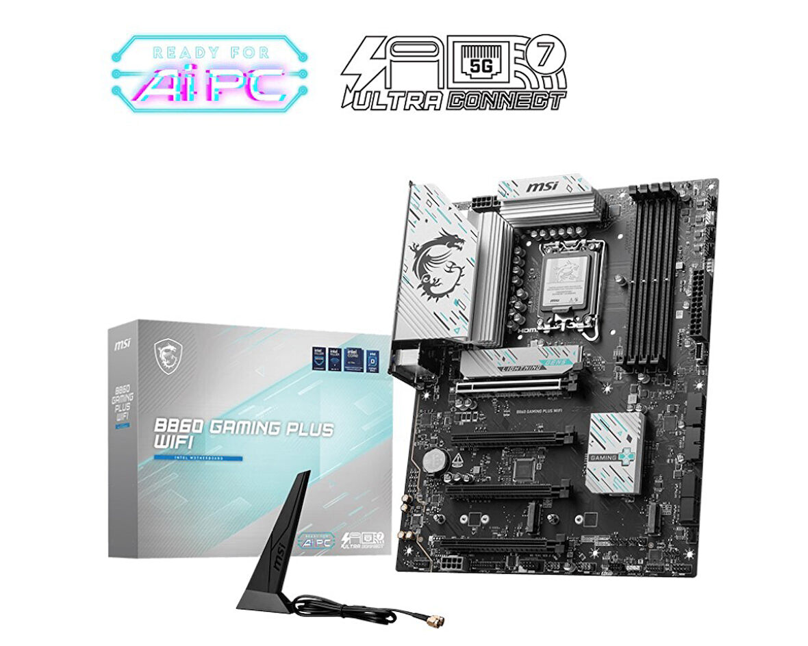 MB B860 GAMING PLUS WIFI SOKET 1851 DDR5 8600MHZ(OC) 3xM.2 1x TB4 HDMI DISPLAY 5G LAN WIFI 7 ATX