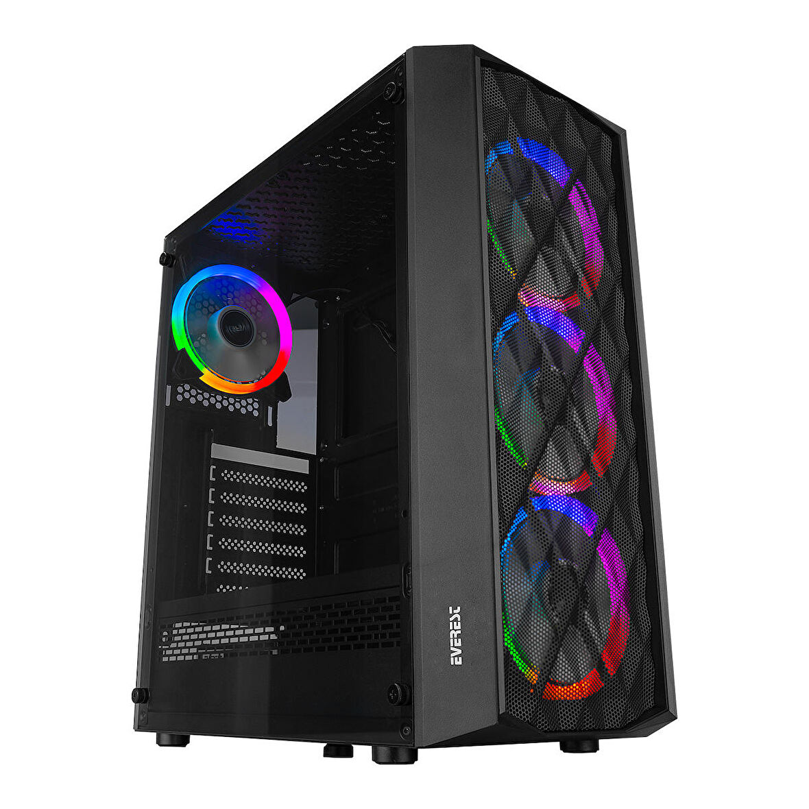 BUMPY PSU YOK 4x12CM RGB FAN ATX TEMPERED GLASS 2xUSB2.0/1xUSB3.0 SİYAH MID TOWER GAMİNG KASA