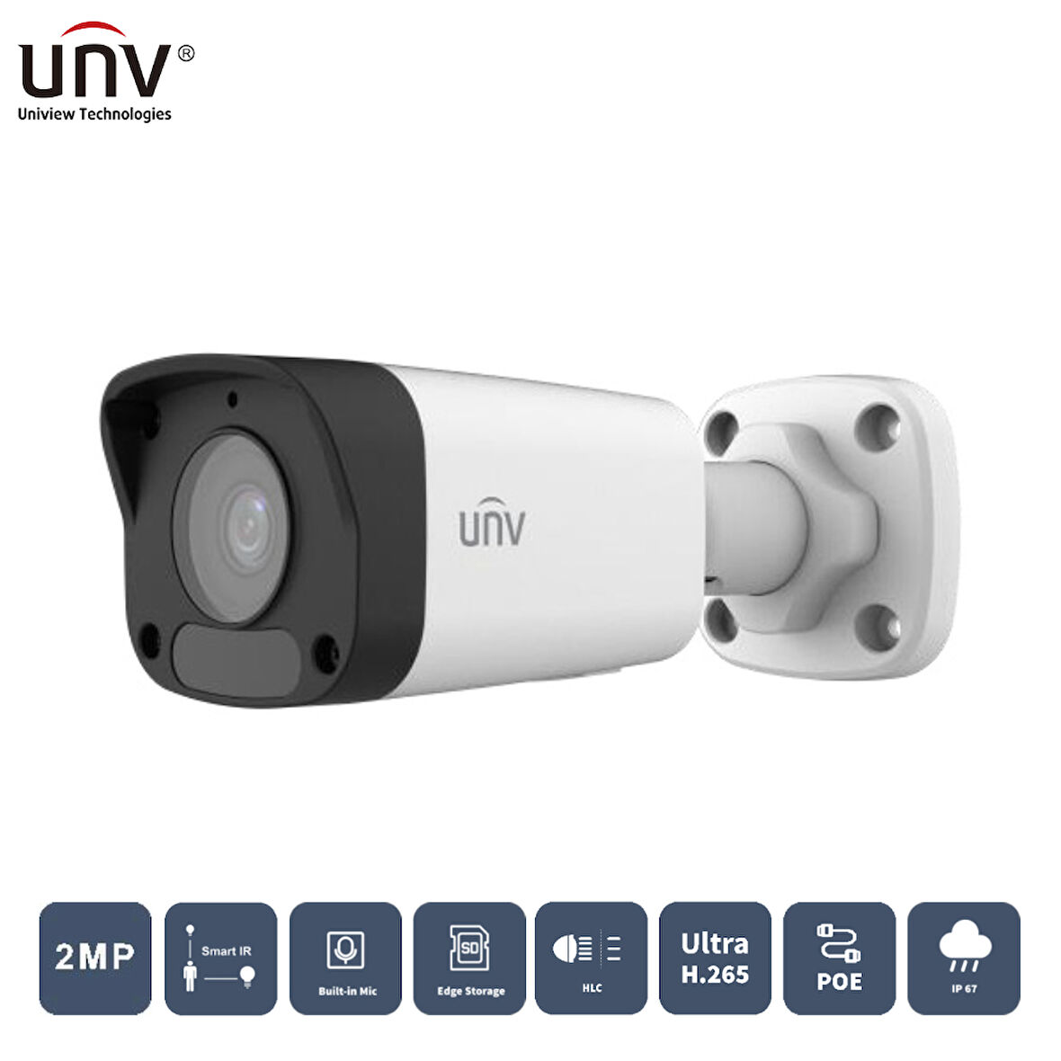 IPC2122LB-ASF28K-A 2MP 2.8MM 30MT IP67 H265+ IR BULLET IP KAMERA (Dahili Sesli)