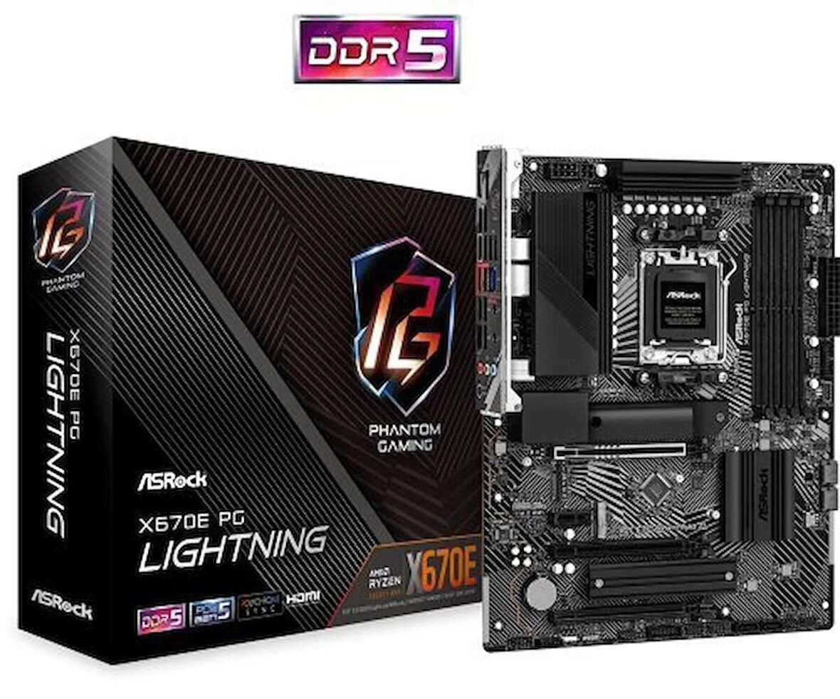 ASROCK ANAKART - 90-MXBJ60-A0UAYZ- X670E PG LIGHTNING