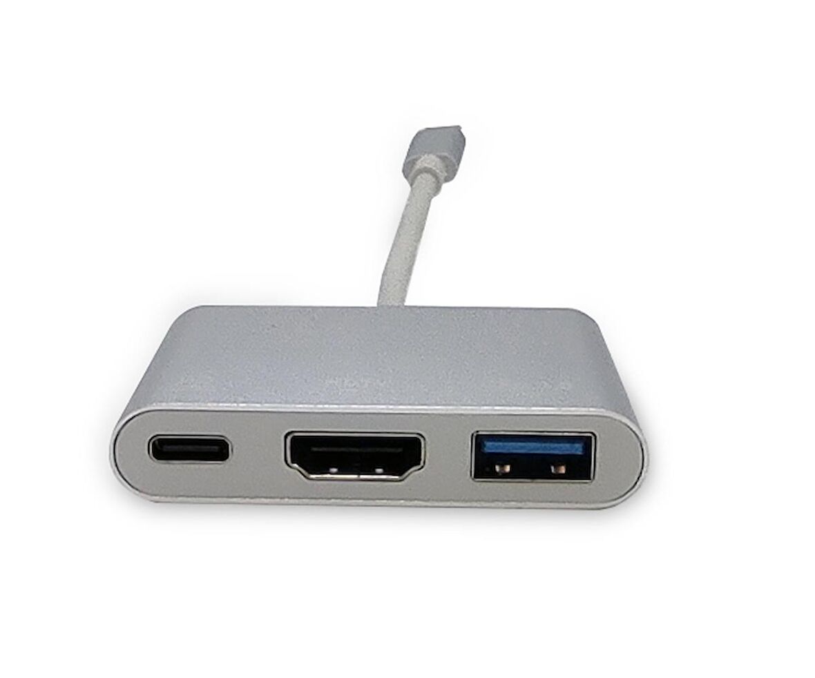  BC-DSP-ADP-UC-H1A1C Beek USB Tip C Çoklu Girişe Sahip Adaptör, 4K@30Hz, 1 x HDMI port, 1 x Şarj özellikli USB Tip C (PD 100W) port, 1 x USB 3.0 port