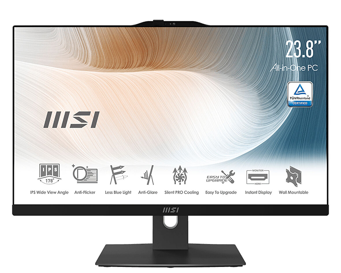 MSI MODERN AM242P 12M-1821XTR 23.8 FHD 16:9 (1920X1080) I7-1255U 16GB DDR4 1000GB SSD FDOS SIYAH AIO PC