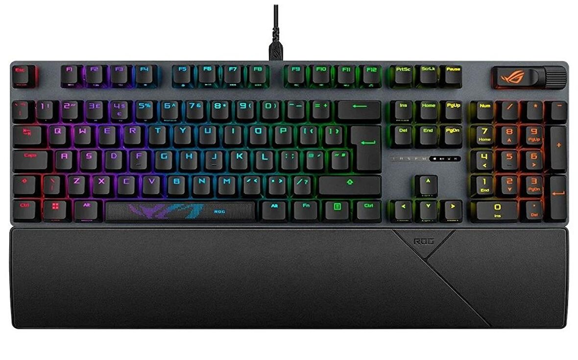 ASUS ROG STRIX SCOPE II TÜKÇE TUŞ DİZİLİMİ ROG NX SNOW MEKANİK SWITCH AURA SYNC RGB VE BİLEK DESTEĞİ