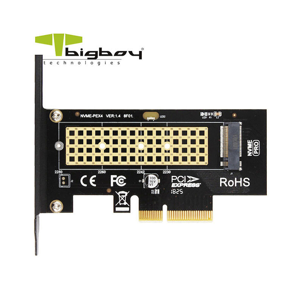 PCIe 3.0 x4 PCI M.2 x4 -M Key Çevirici Ünite BTC-PEM2NVNGFL