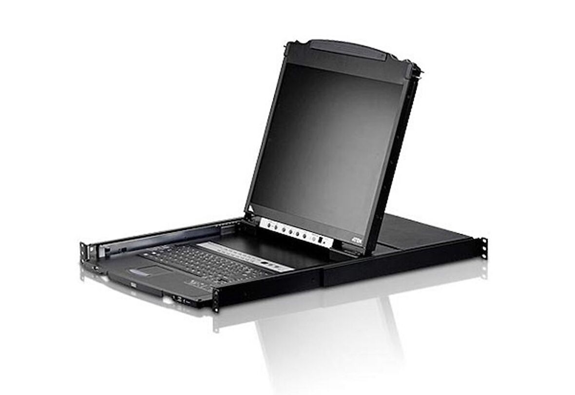 CL5808NT Çift Sürgülü Kasaya Sahip, 19" LCD Ekran, Touchpad’i ve Türkçe Klavye'si Bulunan 8 Port PS/2-USB KVMP™ (Periferi/ Çevre Cihazlarla (USB) Bağlantı Kurabilir) Switch (8 Port Dual Rail LCD KVM Switch)