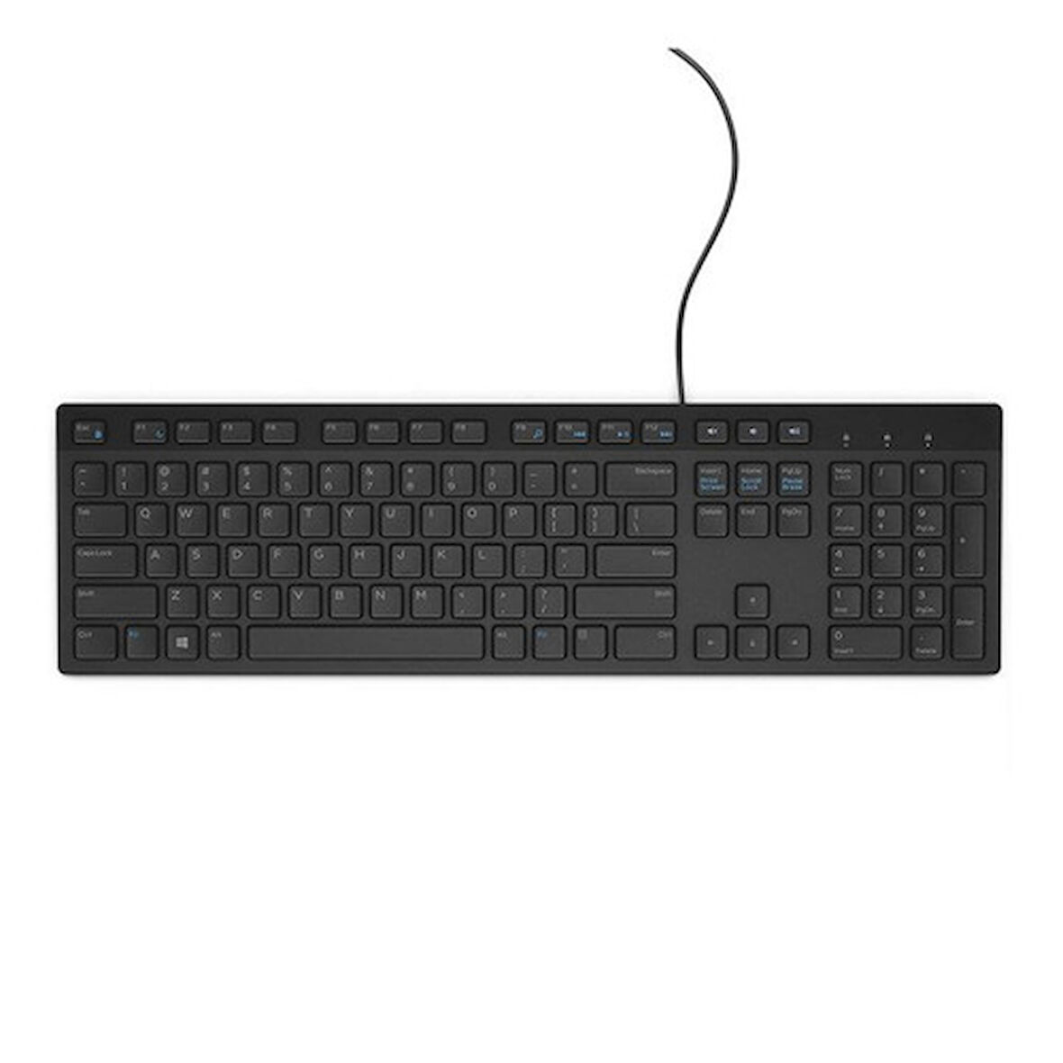  KB216-BK-INT, Siyah, USB Kablolu, İngilizce, Multimedya KLAVYE