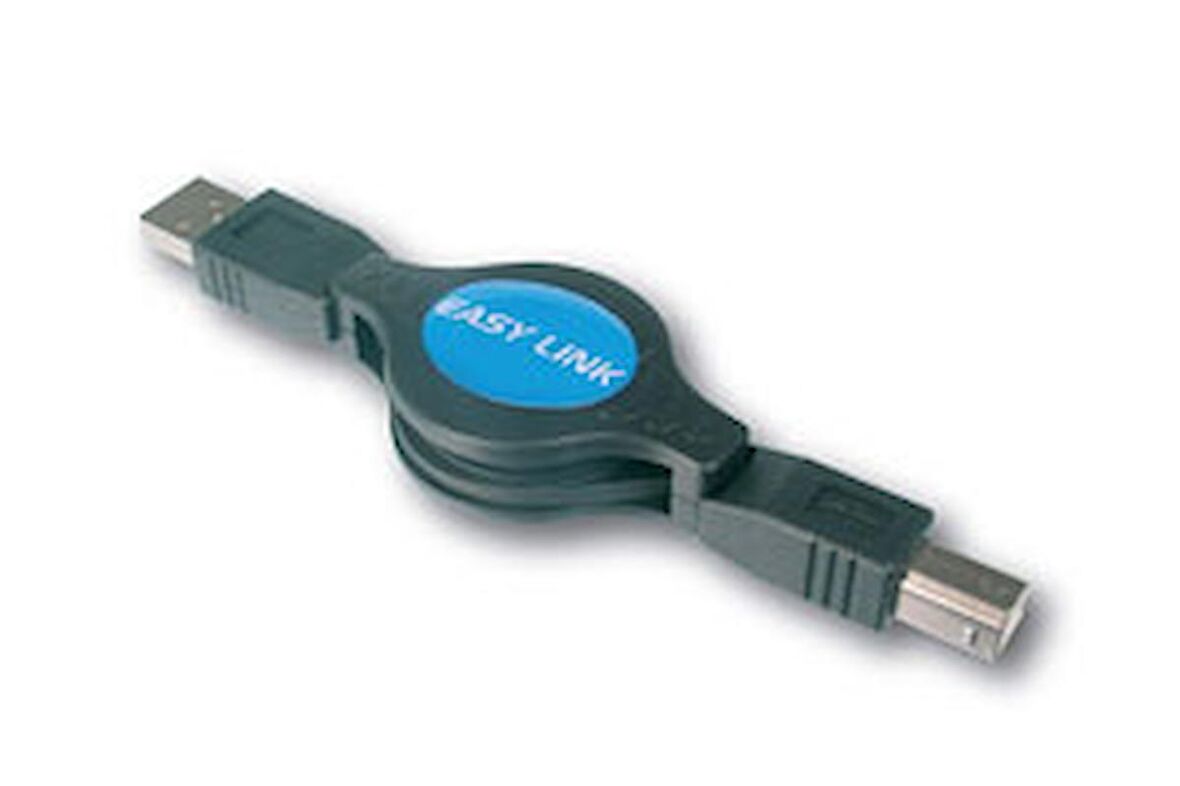 DA-RET-USB01 USB 1.1 Makaralı Kablo, USB-A erkek/USB-B erkek, 1.20 metre